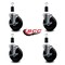 Service Caster 5'' Soft Rubber Swivel 1-3/8'' Expanding Stem Caster Set with Brake, 4PK SCC-EX20S514-SRS-TLB-138-4 - alternate 2